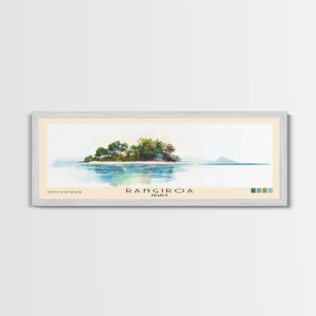 Rangiroa, France Watercolor Print, Vacation Gift, France Wall Art, Vacation Wall Art, Vacatation Memories, Beach Decor, Beach Or Lakehouse Art