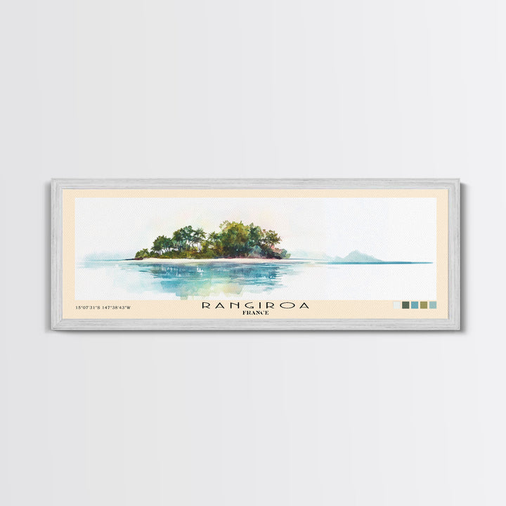 Rangiroa, France Watercolor Print, Vacation Gift, France Wall Art, Vacation Wall Art, Vacatation Memories, Beach Decor, Beach Or Lakehouse Art