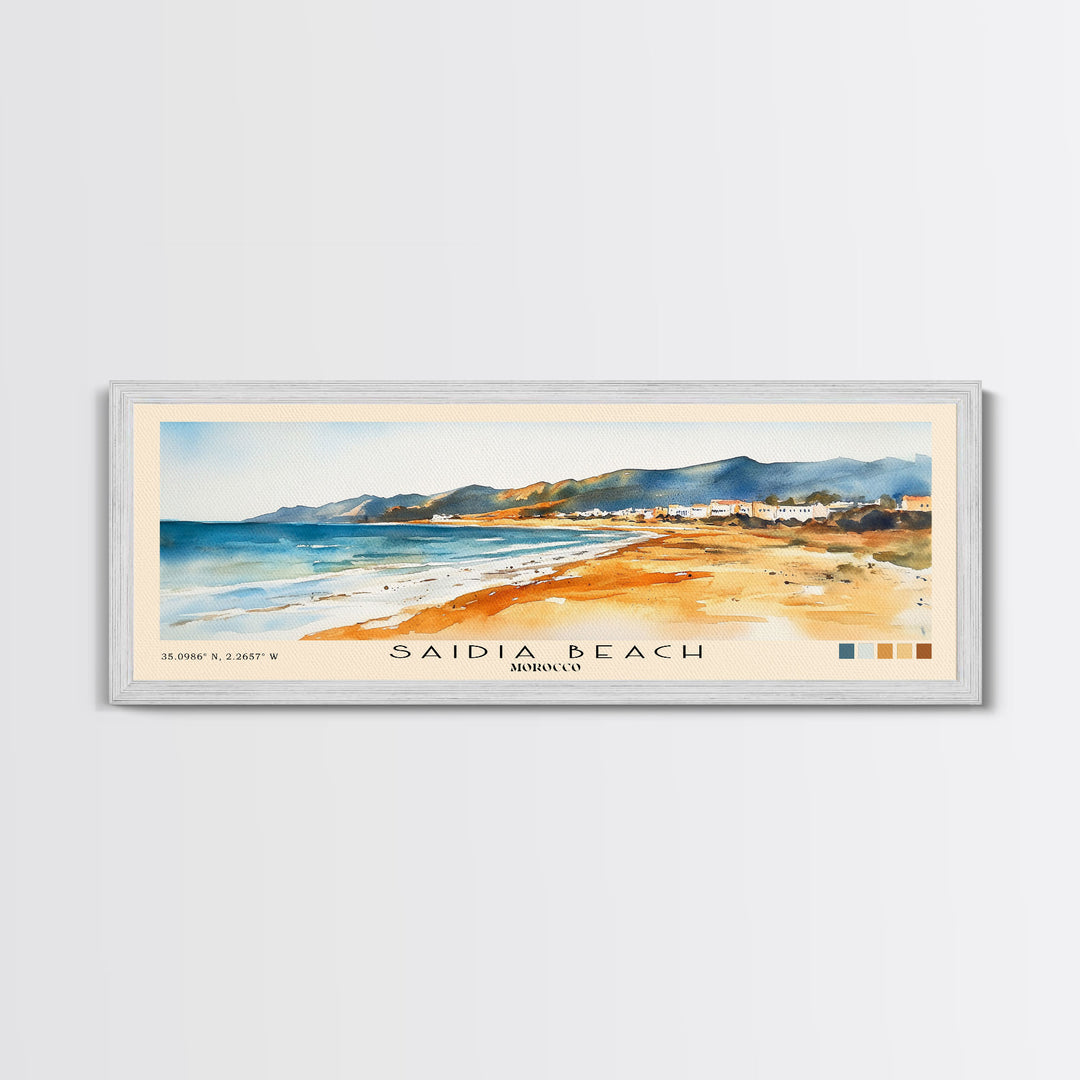 Saidia Beach, Morocco Watercolor Print, Vacation Gift, Morocco Wall Art, Vacation Wall Art, Vacatation Memories, Beach Decor, Beach Or Lakehouse Art