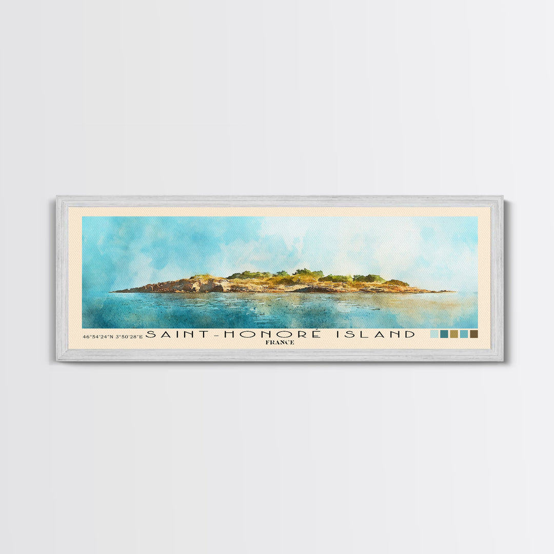 Saint-Honoré Island, France Watercolor Print, Vacation Gift, France Wall Art, Beach Painting, Beach Decor, Beach Or Lakehouse Art