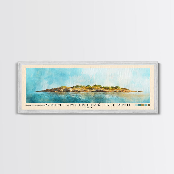 Saint-Honoré Island, France Watercolor Print, Vacation Gift, France Wall Art, Beach Painting, Beach Decor, Beach Or Lakehouse Art