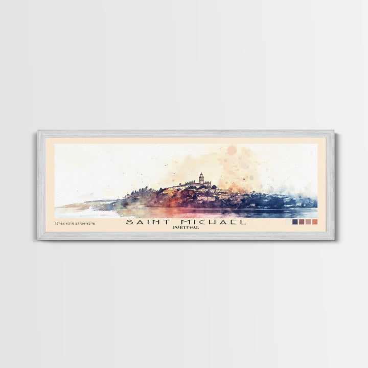 Saint Michael, Portugal Watercolor Print, Vacation Gift, Portugal Wall Art, Vacation Wall Art, Vacatation Memories, Beach Decor, Beach Or Lakehouse Art