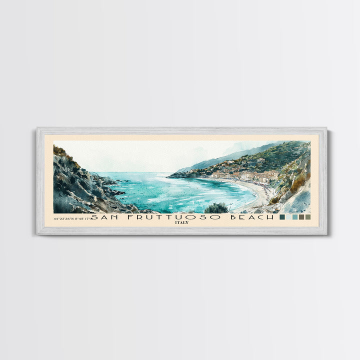 San Fruttuoso Beach, Italy Watercolor Print, Vacation Gift, Italy Wall Art, Vacation Wall Art, Vacatation Memories, Beach Decor, Beach Or Lakehouse Art