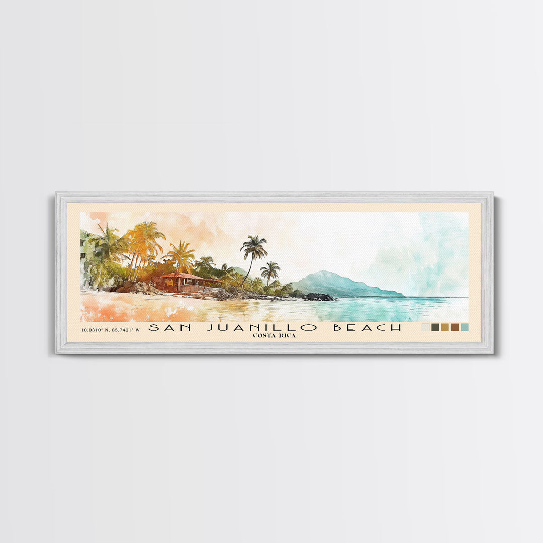 San Juanillo Beach, Costa Rica Watercolor Print, Vacation Gift, Costa Rica Wall Art, Beach Painting, Beach Decor, Beach Or Lakehouse Art