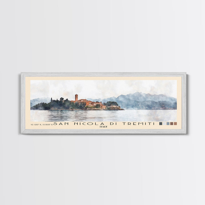 San Nicola di Tremiti, Italy Watercolor Beach Print, Vacation Gift, Italy Wall Art, Beach Painting, Beach Decor, Beach Painting