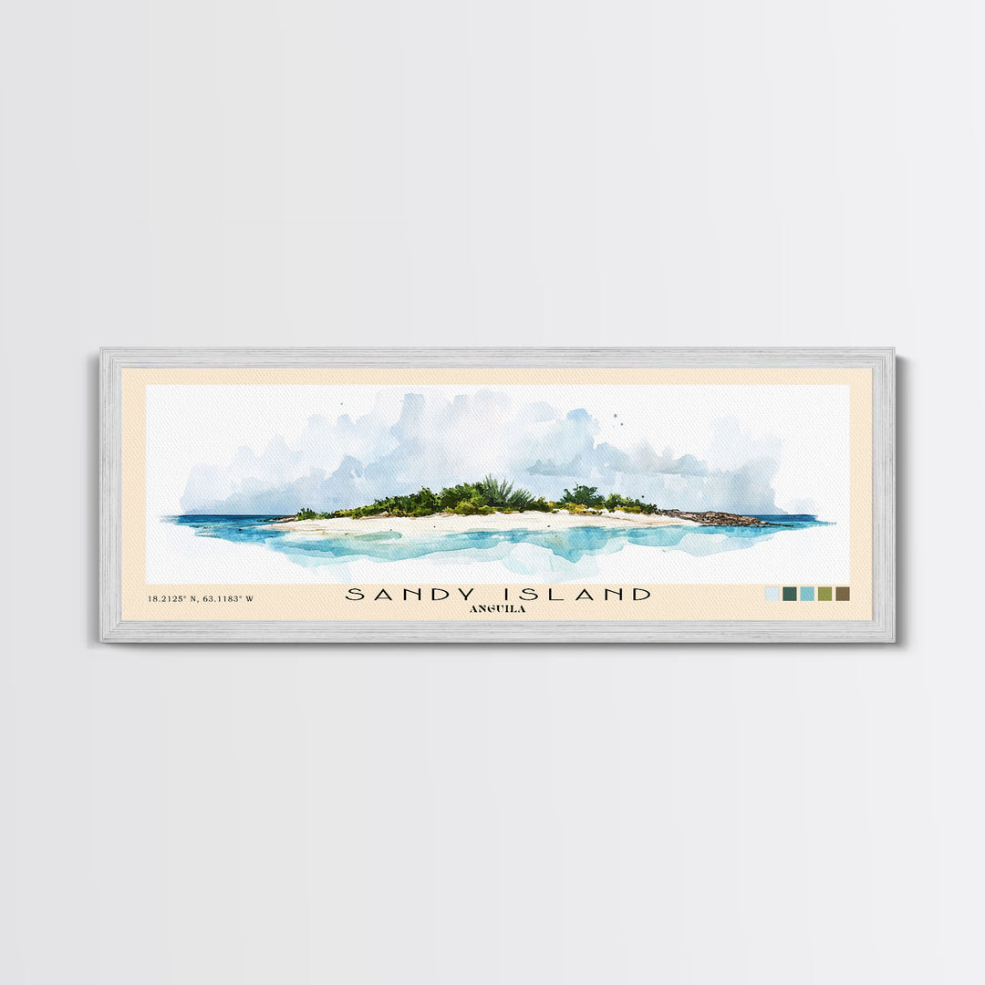 Sandy Island, Anguila Watercolor Print, Vacation Gift, Anguila Wall Art, Vacation Wall Art, Vacatation Memories, Beach Decor, Beach Or Lakehouse Art