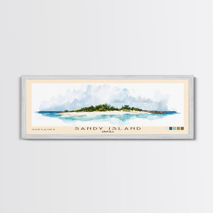 Sandy Island, Anguila Watercolor Print, Vacation Gift, Anguila Wall Art, Vacation Wall Art, Vacatation Memories, Beach Decor, Beach Or Lakehouse Art