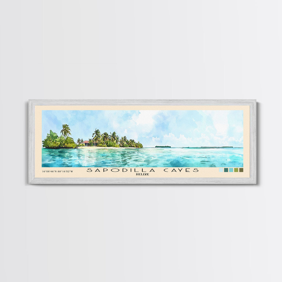 Sapodilla Cayes, Belize Watercolor Print, Vacation Gift, Belize Wall Art, Beach Painting, Beach Decor, Beach Or Lakehouse Art