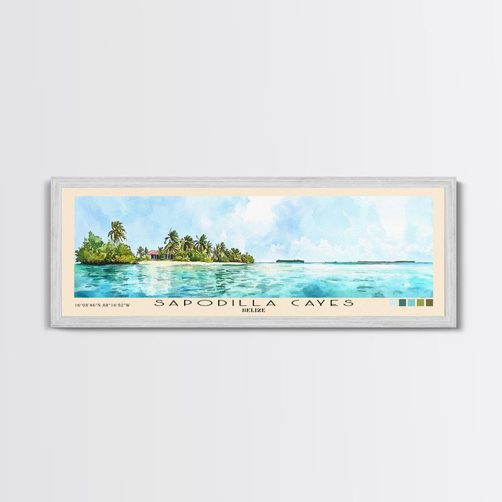Sapodilla Cayes, Belize Watercolor Print, Vacation Gift, Belize Wall Art, Beach Painting, Beach Decor, Beach Or Lakehouse Art
