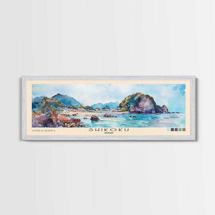 Shikoku, Japan Watercolor Print, Vacation Gift, Japan Wall Art, Vacation Wall Art, Vacatation Memories, Beach Decor, Beach Or Lakehouse Art