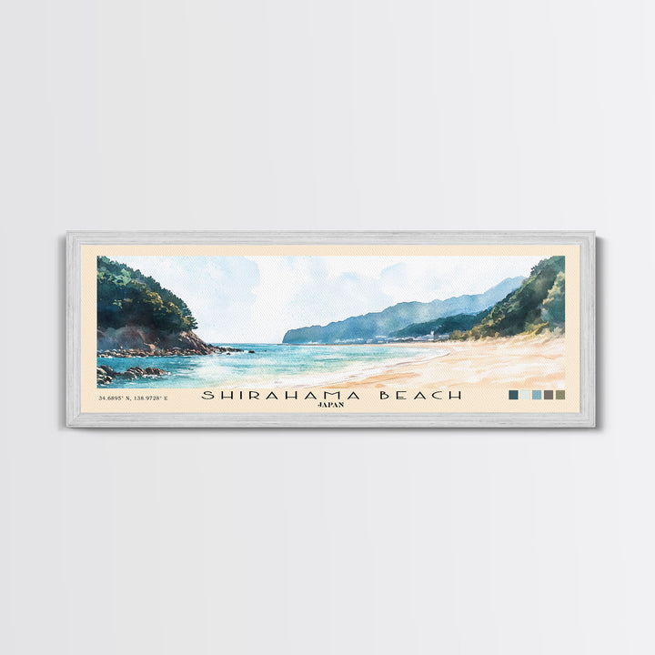 Shirahama Beach, Japan Watercolor Print, Vacation Gift, Japan Wall Art, Beach Painting, Beach Decor, Beach Or Lakehouse Art