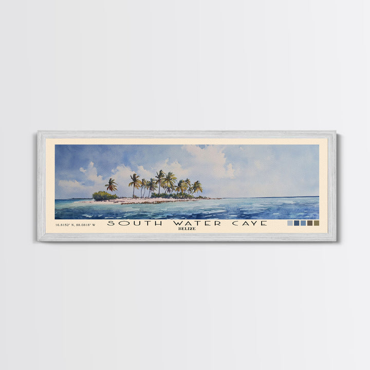 South Water Caye, Belize Watercolor Print, Vacation Gift, Belize Wall Art, Beach Painting, Beach Decor, Beach Or Lakehouse Art