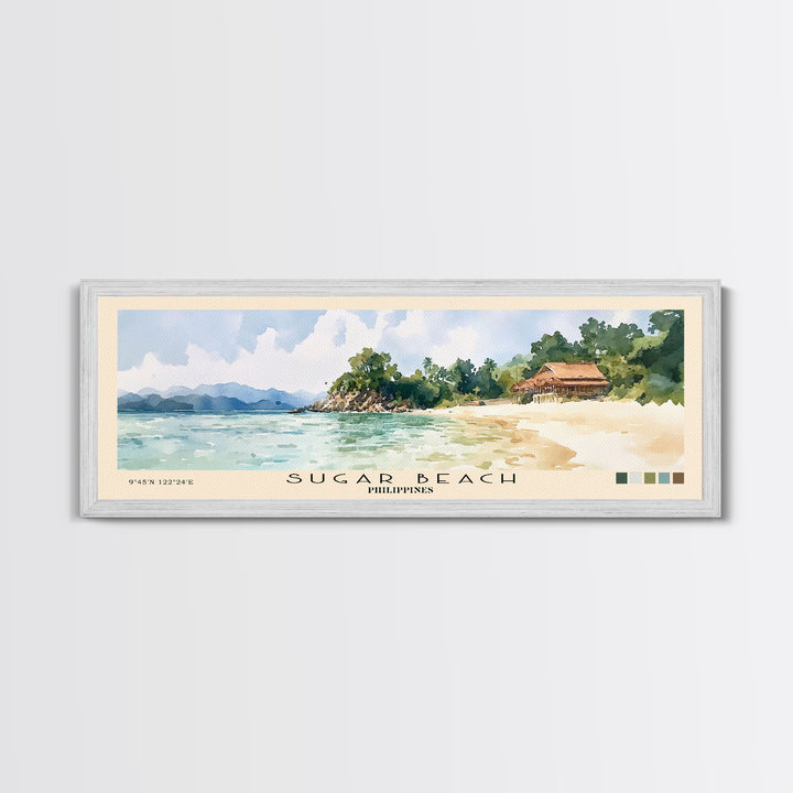 Sugar Beach, Philippines Watercolor Print, Vacation Gift, Philippines Wall Art, Vacation Wall Art, Vacatation Memories, Beach Decor, Beach Or Lakehouse Art