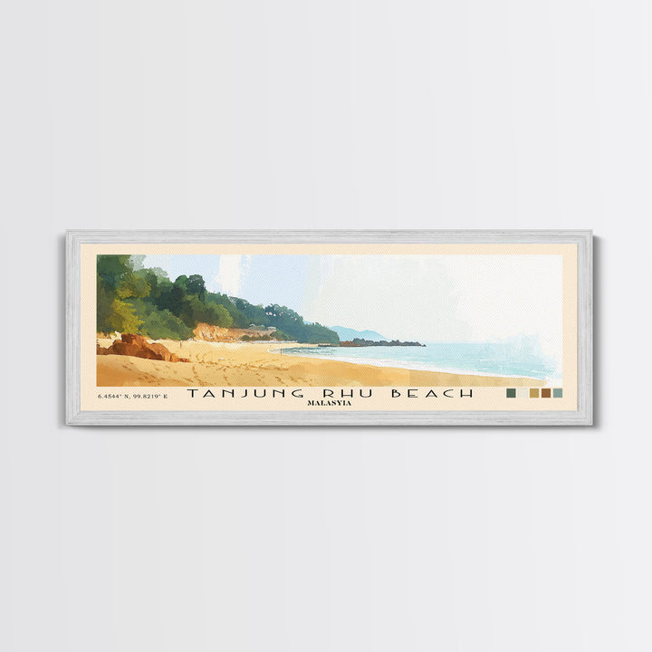 Tanjung Rhu Beach, Malasyia Watercolor Beach Print, Vacation Gift, Malasyia Wall Art, Framed Canvas Print, Framed Beach Painting