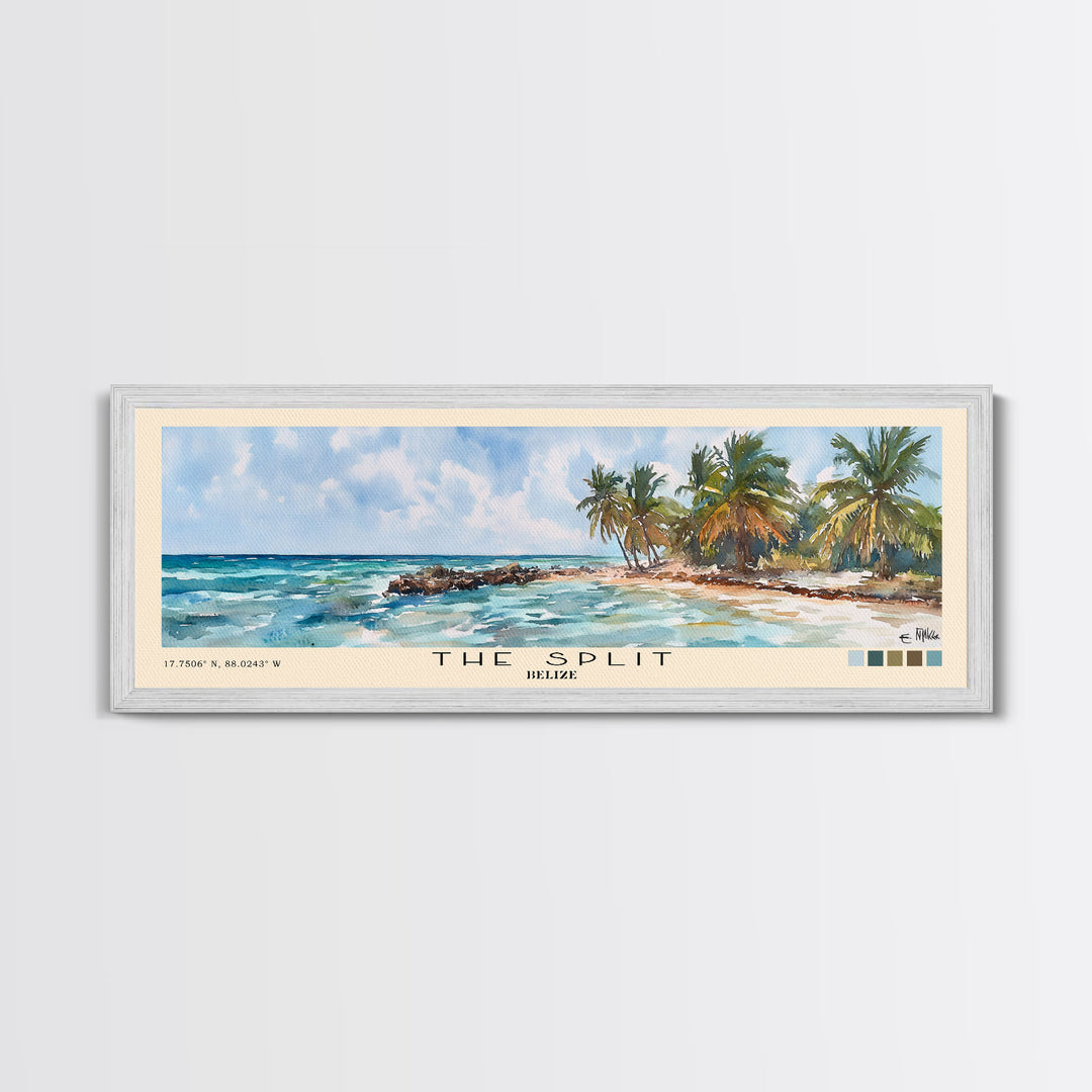 The Split, Belize Watercolor Beach Print, Vacation Gift, Belize Wall Art, Beach Painting, Beach Decor, Beach Painting
