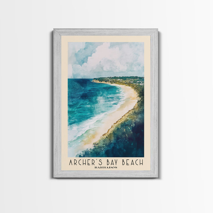 Archer’s Bay Beach, Barbados Watercolor Print, Vacation Gift, Barbados Wall Art, Vacation Wall Art, Vacatation Memories, Beach Decor, Beach Or Lakehouse Art