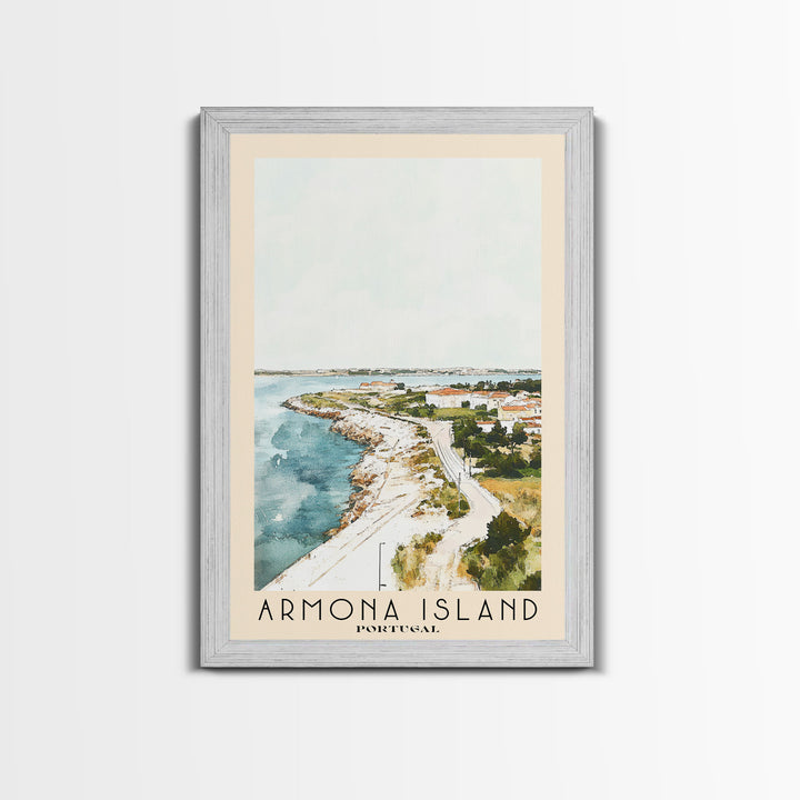 Armona Island, Portugal Watercolor Beach Print, Vacation Gift, Portugal Wall Art, Beach Painting, Beach Decor, Beach Painting