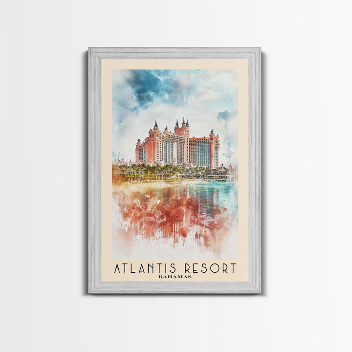 Atlantis Resort, Bahamas Watercolor Print, Vacation Gift, Bahamas Wall Art, Beach Painting, Beach Decor, Beach Or Lakehouse Art