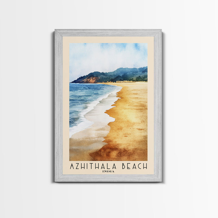 Azhithala Beach, India Watercolor Print, Vacation Gift, India Wall Art, Beach Painting, Beach Decor, Beach Or Lakehouse Art