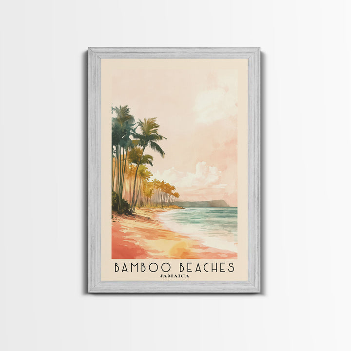 Bamboo Beaches, Jamaica Watercolor Print, Vacation Gift, Jamaica Wall Art, Vacation Wall Art, Vacatation Memories, Beach Decor, Beach Or Lakehouse Art