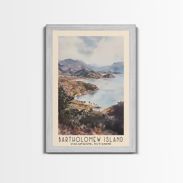 Bartholomew Island, Galapagos, Ecuador Watercolor Print, Vacation Gift, Galapagos, Ecuador Wall Art, Beach Painting, Beach Decor, Beach Or Lakehouse Art