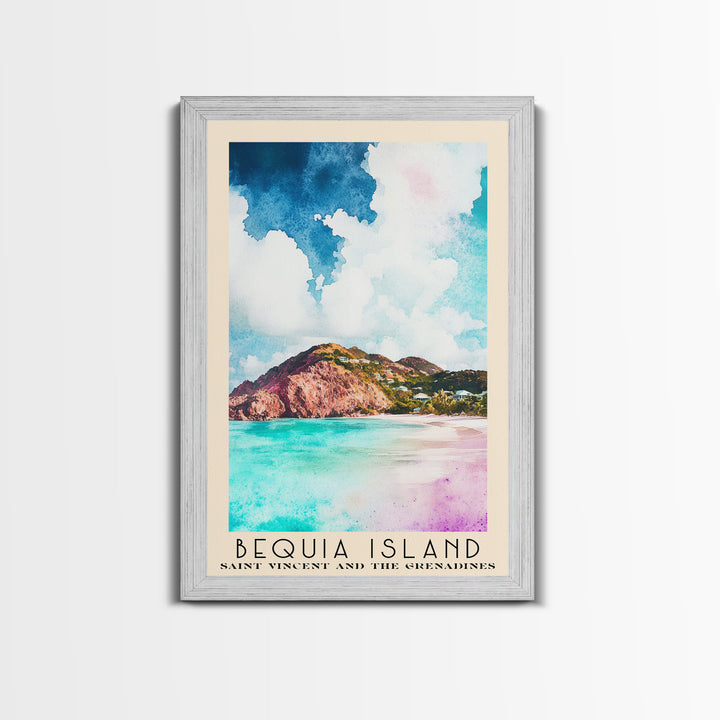 Bequia Island, Saint Vincent and the Grenadines Watercolor Beach Print, Vacation Gift, Saint Vincent and the Grenadines Wall Art, Beach Painting, Beach Decor, Beach Painting