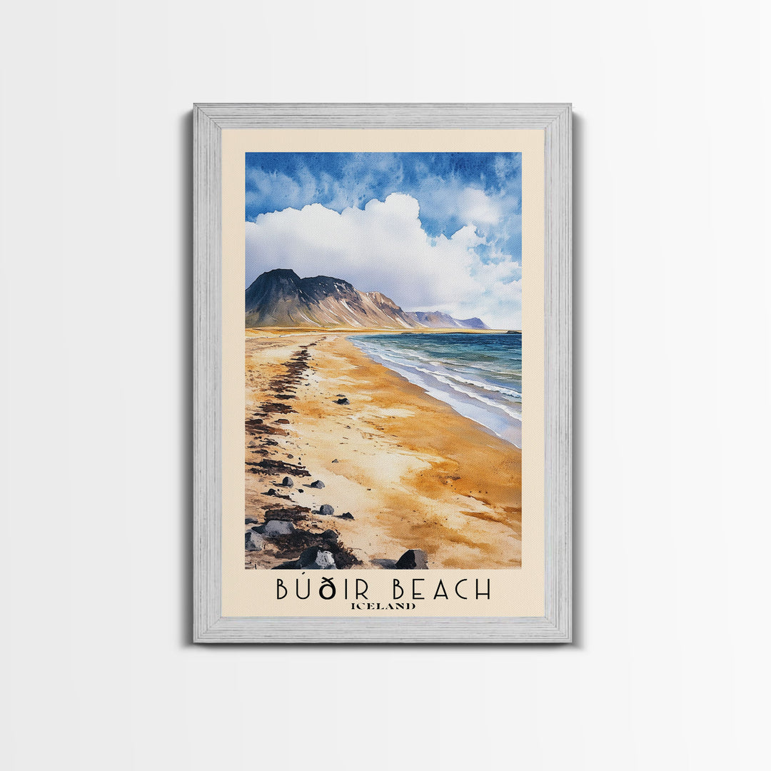 Búðir Beach, Iceland Watercolor Beach Print, Vacation Gift, Iceland Wall Art, Beach Painting, Beach Decor, Beach Painting