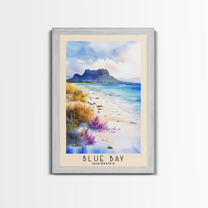 Blue Bay, Mauritius Watercolor Print, Vacation Gift, Mauritius Wall Art, Vacation Wall Art, Vacatation Memories, Beach Decor, Beach Or Lakehouse Art
