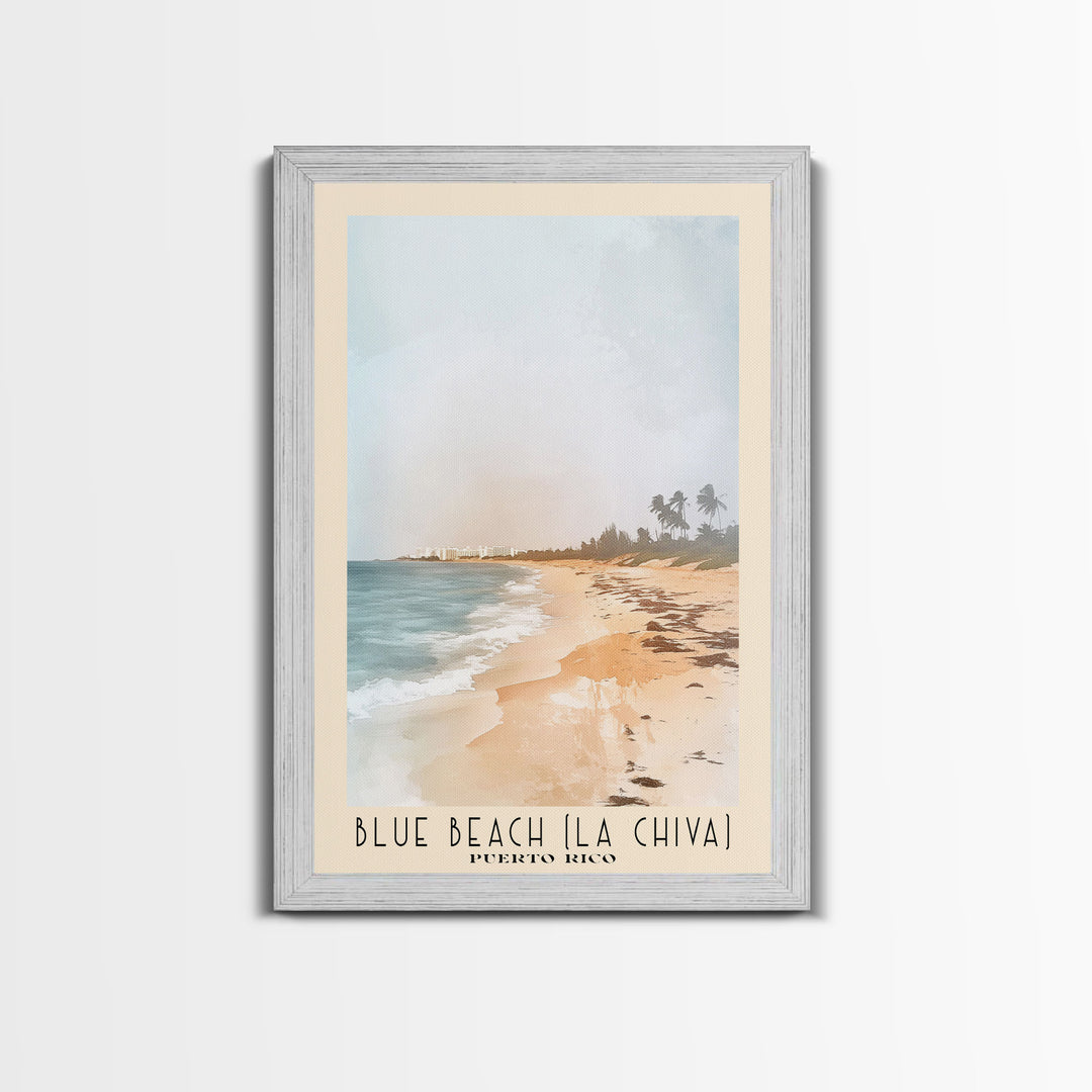 Blue Beach (La Chiva), Puerto Rico Watercolor Print, Vacation Gift, Puerto Rico Wall Art, Beach Painting, Beach Decor, Beach Or Lakehouse Art