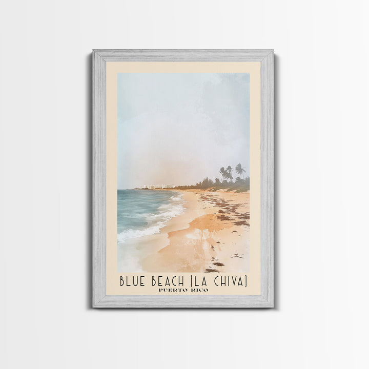 Blue Beach (La Chiva), Puerto Rico Watercolor Print, Vacation Gift, Puerto Rico Wall Art, Beach Painting, Beach Decor, Beach Or Lakehouse Art
