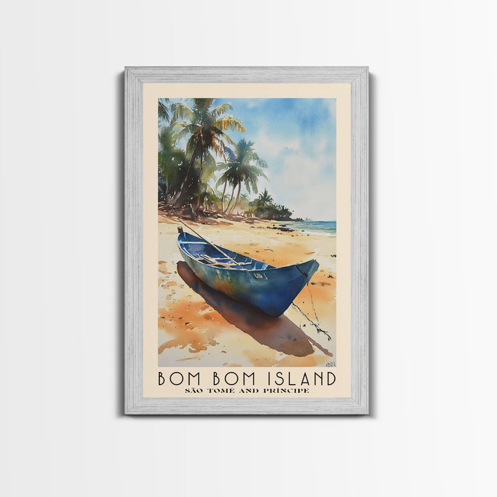 Bom Bom Island, São Tomé and Príncipe Watercolor Print, Vacation Gift, São Tomé and Príncipe Wall Art, Vacation Wall Art, Vacatation Memories, Beach Decor, Beach Or Lakehouse Art