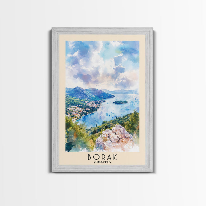 Borak, Croatia Watercolor Print, Vacation Gift, Croatia Wall Art, Beach Painting, Beach Decor, Beach Or Lakehouse Art