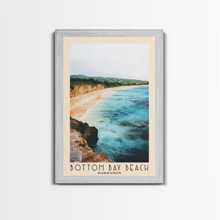 Bottom Bay Beach, Barbados Watercolor Print, Vacation Gift, Barbados Wall Art, Beach Painting, Beach Decor, Beach Or Lakehouse Art