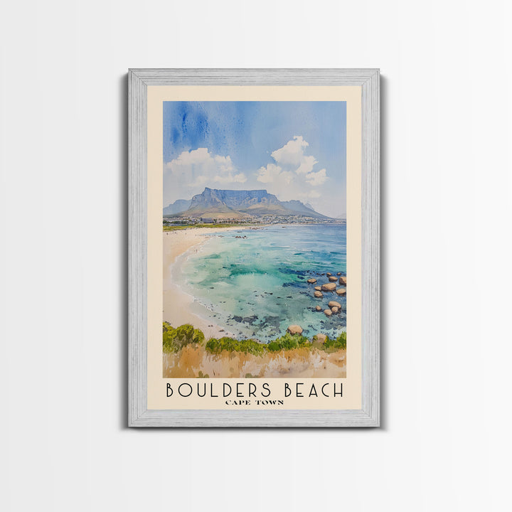 Boulders Beach, Cape Town Watercolor Beach Print, Vacation Gift, Cape Town Wall Art, Beach Painting, Beach Decor, Beach Painting