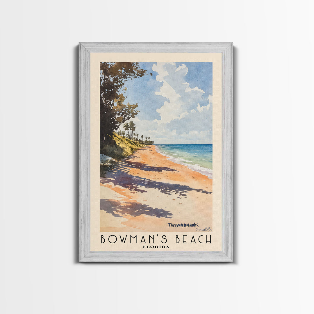 Bowman’s Beach, Florida Watercolor Print, Vacation Gift, Florida Wall Art, Vacation Wall Art, Vacatation Memories, Beach Decor, Beach Or Lakehouse Art