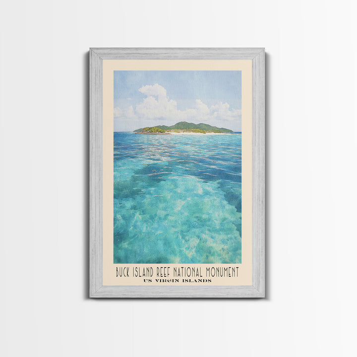 Buck Island Reef National Monument, US Virgin islands Watercolor Print, Vacation Gift, US Virgin islands Wall Art, Beach Painting, Beach Decor, Beach Or Lakehouse Art