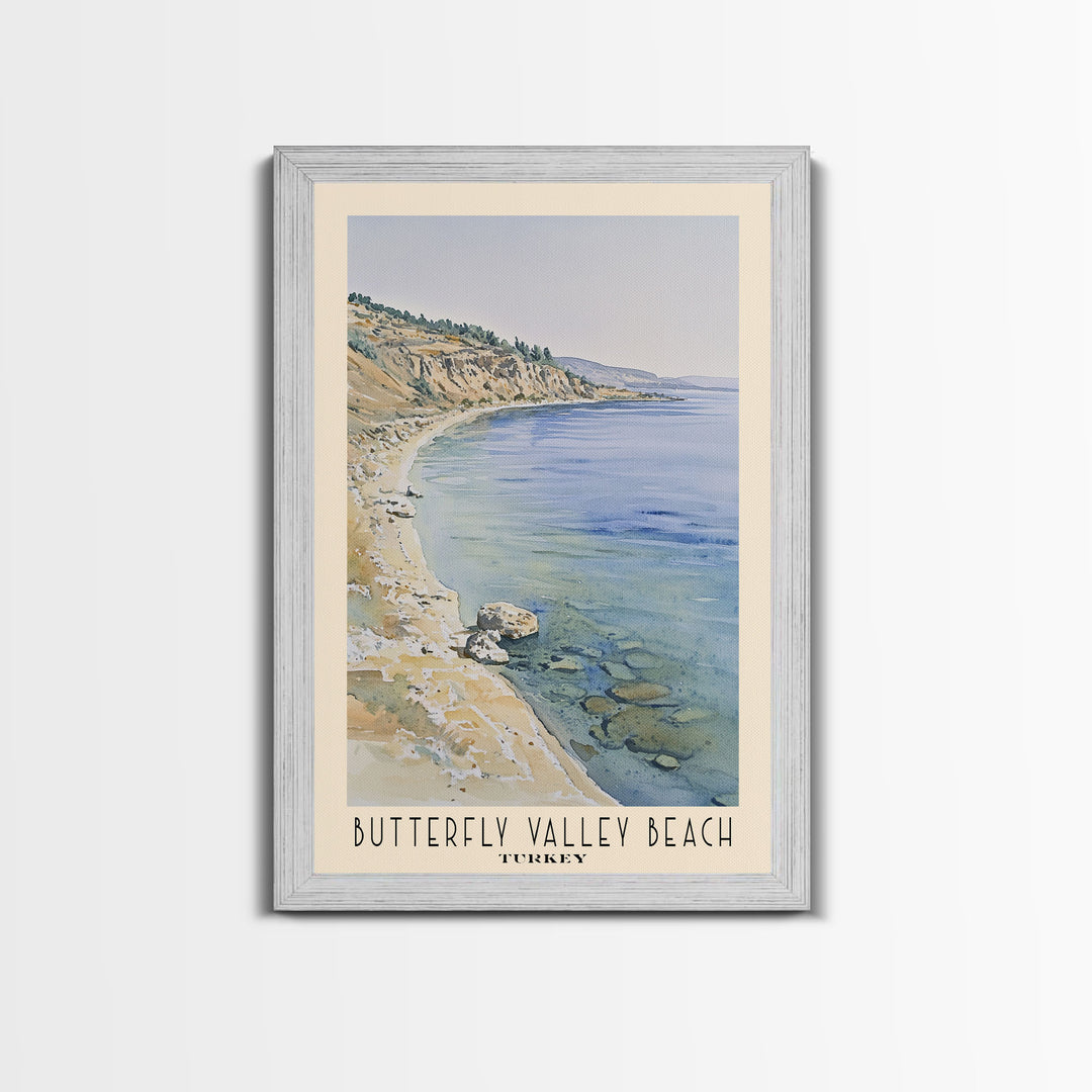 Butterfly Valley Beach, Turkey Watercolor Print, Vacation Gift, Turkey Wall Art, Vacation Wall Art, Vacatation Memories, Beach Decor, Beach Or Lakehouse Art