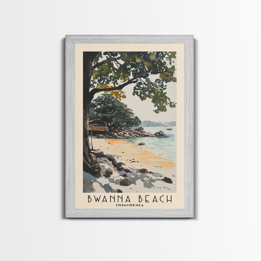 Bwanna Beach, Indonesia Watercolor Print, Vacation Gift, Indonesia Wall Art, Beach Painting, Beach Decor, Beach Or Lakehouse Art