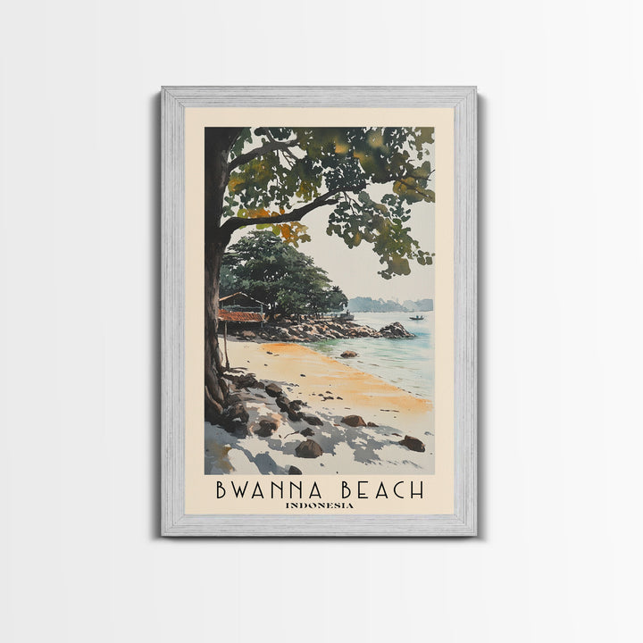 Bwanna Beach, Indonesia Watercolor Print, Vacation Gift, Indonesia Wall Art, Beach Painting, Beach Decor, Beach Or Lakehouse Art