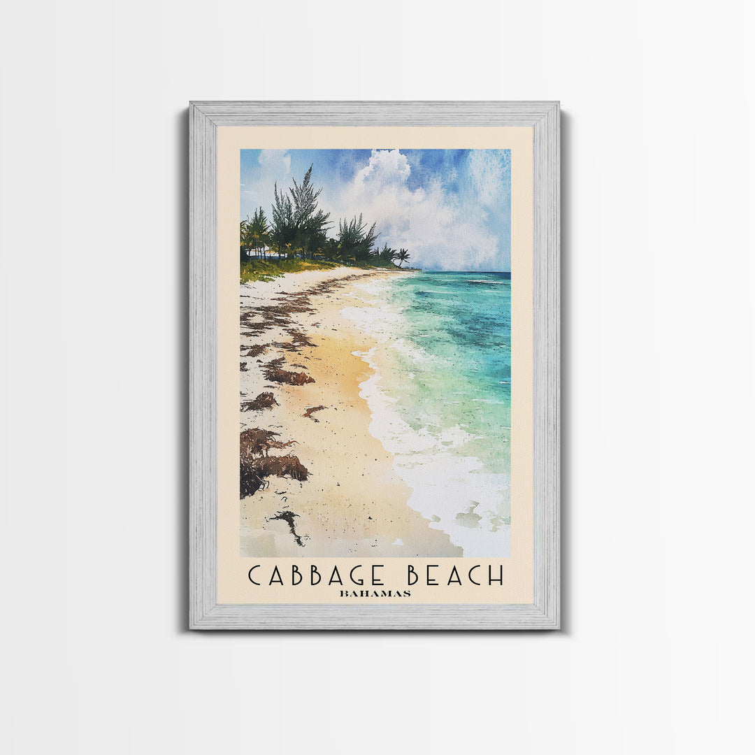 Cabbage Beach, Bahamas Watercolor Print, Vacation Gift, Bahamas Wall Art, Vacation Wall Art, Vacatation Memories, Beach Decor, Beach Or Lakehouse Art