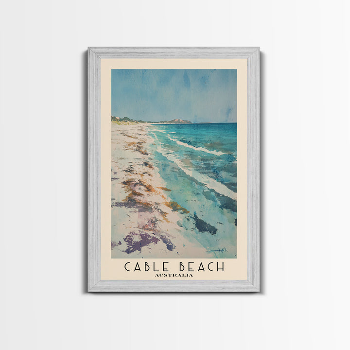 Cable Beach, Australia Watercolor Print, Vacation Gift, Australia Wall Art, Beach Painting, Beach Decor, Beach Or Lakehouse Art