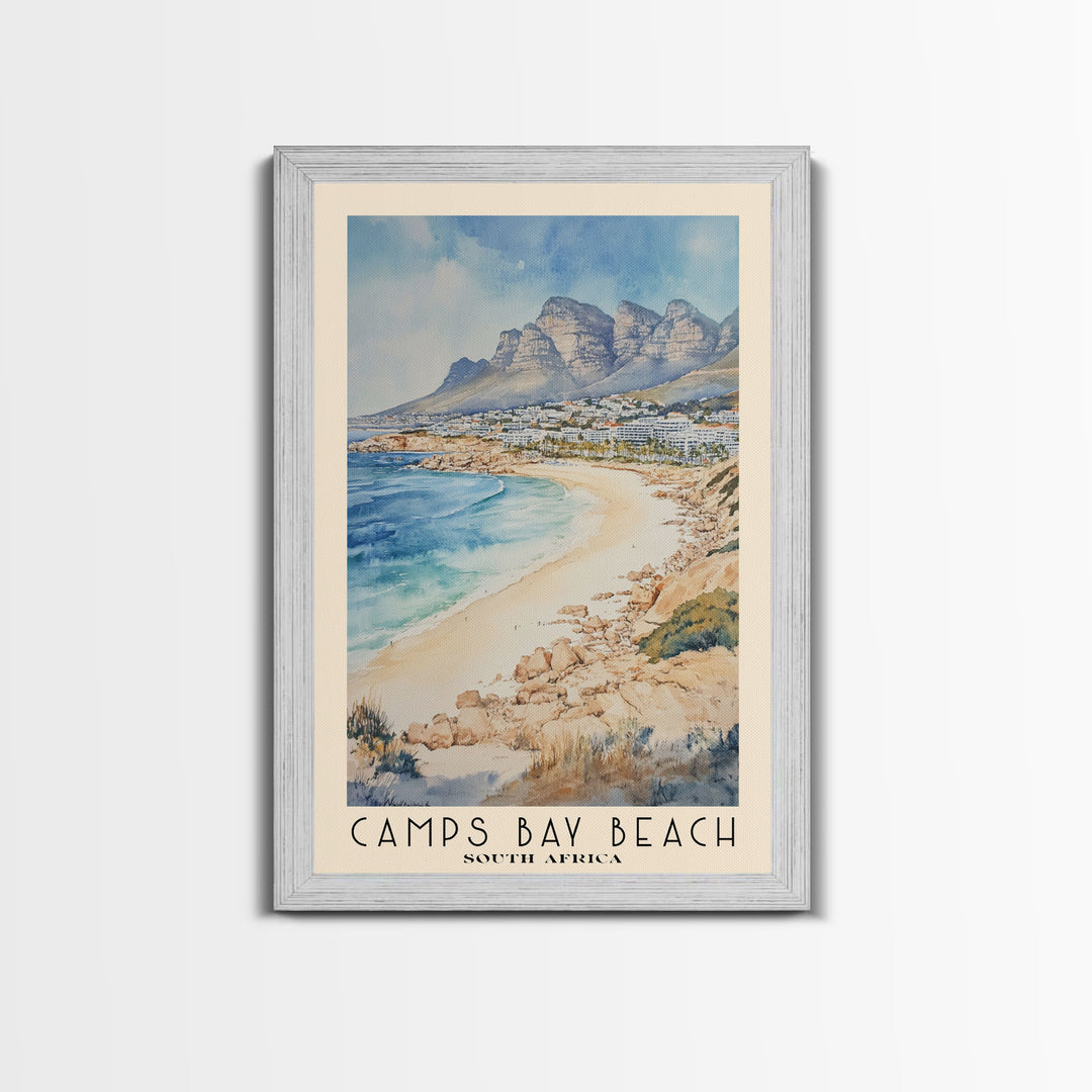 Camps Bay Beach, South Africa Watercolor Print, Vacation Gift, South Africa Wall Art, Beach Painting, Beach Decor, Beach Or Lakehouse Art