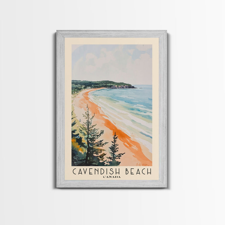 Cavendish Beach, Canada Watercolor Print, Vacation Gift, Canada Wall Art, Beach Painting, Beach Decor, Beach Or Lakehouse Art