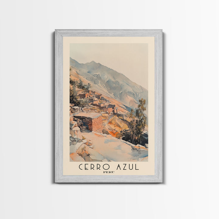 Cerro Azul, Peru Watercolor Print, Vacation Gift, Peru Wall Art, Vacation Wall Art, Vacatation Memories, Beach Decor, Beach Or Lakehouse Art