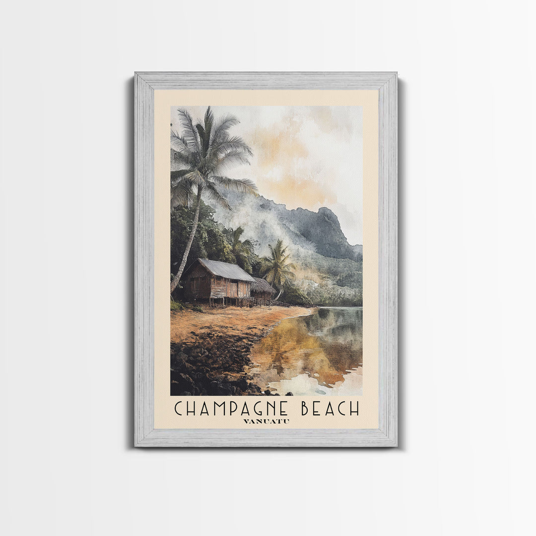 Champagne Beach, Vanuatu Watercolor Print, Vacation Gift, Vanuatu Wall Art, Beach Painting, Beach Decor, Beach Or Lakehouse Art
