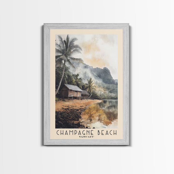 Champagne Beach, Vanuatu Watercolor Print, Vacation Gift, Vanuatu Wall Art, Beach Painting, Beach Decor, Beach Or Lakehouse Art