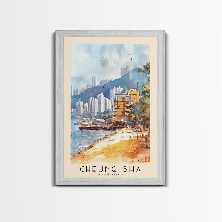Cheung Sha, Hong Kong Watercolor Print, Vacation Gift, Hong Kong Wall Art, Vacation Wall Art, Vacatation Memories, Beach Decor, Beach Or Lakehouse Art