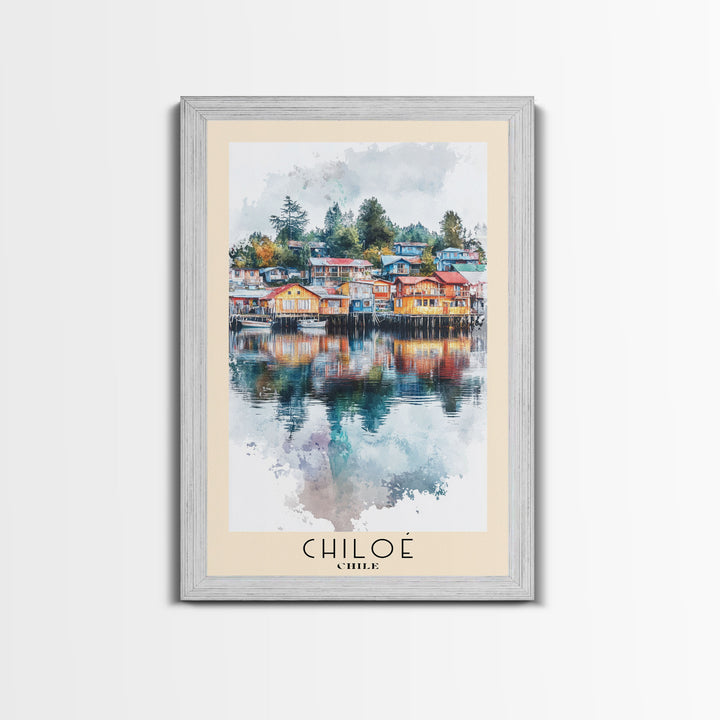 Chiloé, Chile Watercolor Print, Vacation Gift, Chile Wall Art, Vacation Wall Art, Vacatation Memories, Beach Decor, Beach Or Lakehouse Art