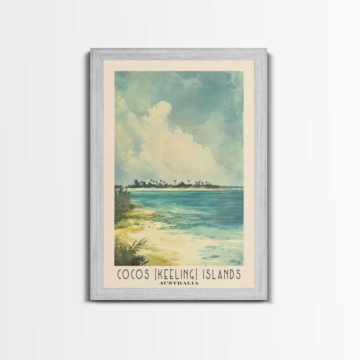 Cocos (Keeling) Islands, Australia Watercolor Print, Vacation Gift, Australia Wall Art, Beach Painting, Beach Decor, Beach Or Lakehouse Art