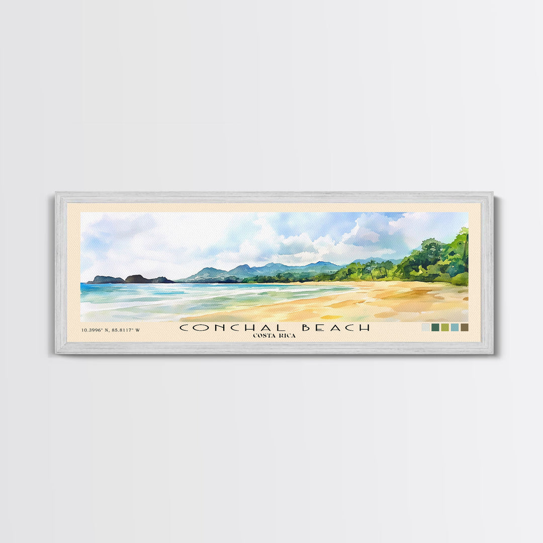 Conchal Beach, Costa Rica Watercolor Print, Vacation Gift, Costa Rica Wall Art, Vacation Wall Art, Vacatation Memories, Beach Decor, Beach Or Lakehouse Art